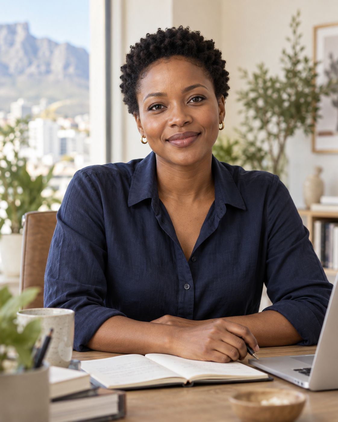 Portrait of a woman at her desk